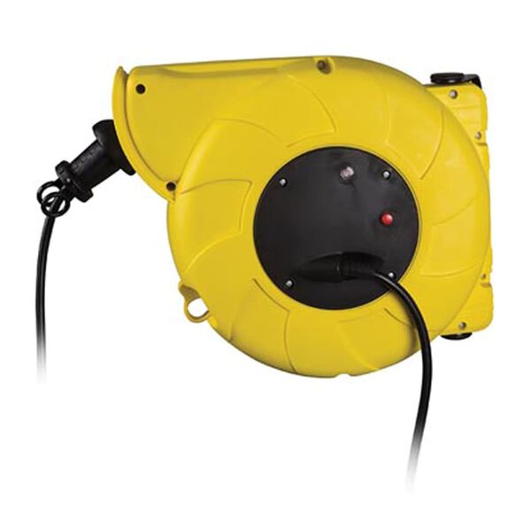 Perel Enrouleur automatique de c&acirc;ble mural 13+2 m Schuko