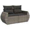 vidaXL Salon de jardin 4 pcs avec coussins gris r&eacute;sine tress&eacute;e