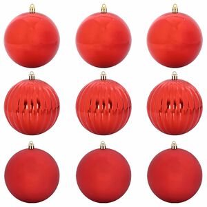 vidaXL Ensemble de Boules de Noël 9 pcs Rouge Plastique