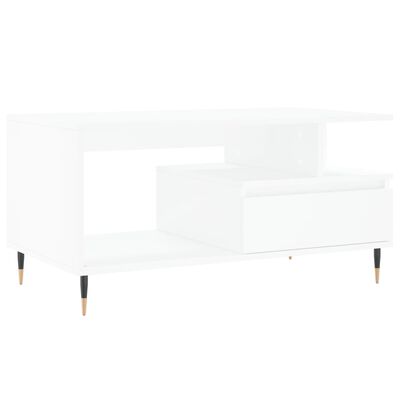 vidaXL Table basse Blanc 90x49x45 cm Bois d'ingénierie