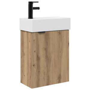 vidaXL Meuble de salle de bain avec robinet Ch&ecirc;ne artisanal