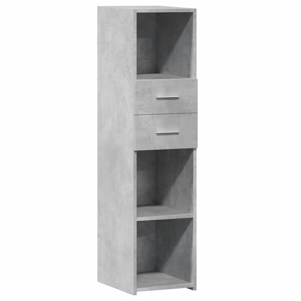 vidaXL Buffet haut gris b&eacute;ton 30x42,5x124 cm bois d'ing&eacute;nierie