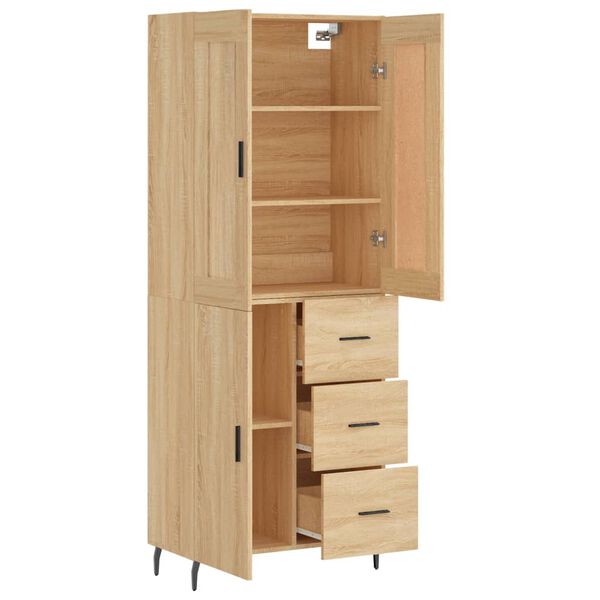 vidaXL Buffet haut Ch&ecirc;ne sonoma 69,5x34x180 cm Bois d'ing&eacute;nierie
