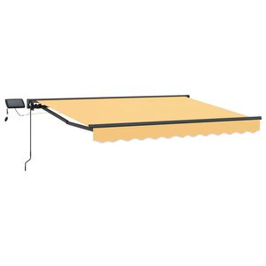 vidaXL Cadre de store manuel avec LEDs Sable 4,5 &times; 3,5 m