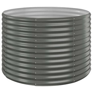 vidaXL Lit sur&eacute;lev&eacute; de jardin Acier galvanis&eacute; 100x100x68cm gris