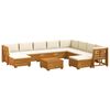 vidaXL 11 pc Ensemble de canap&eacute;s d'ext&eacute;rieur Bois d'Acacia Massif