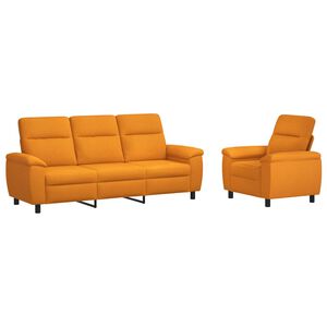 vidaXL Ensemble de Canap&eacute;s 2 pcs Jaune fonc&eacute; Tissu