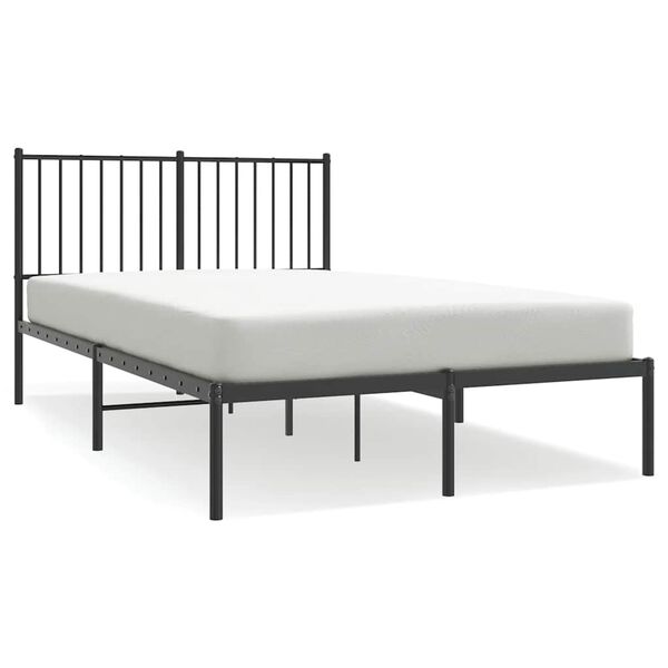 vidaXL Cadre de lit métal sans matelas avec tête de lit noir 120x200cm