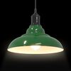 vidaXL Lampe suspendue r&eacute;glable hauteur E27 vert brillant &Oslash; 31cm m&eacute;tal