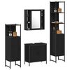 vidaXL Ensemble de mobilier de salle de bain avec &eacute;tag&egrave;re 4 pcs Noir