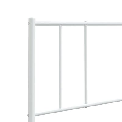 vidaXL Tête de lit métal blanc 180 cm