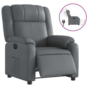 vidaXL Fauteuil inclinable &eacute;lectrique Gris Similicuir