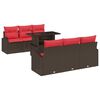 vidaXL Ensemble de canap&eacute; de jardin 7 pcs Marron Poly Rattan