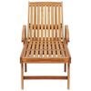 vidaXL Chaise longue avec table et coussin Bois de teck solide