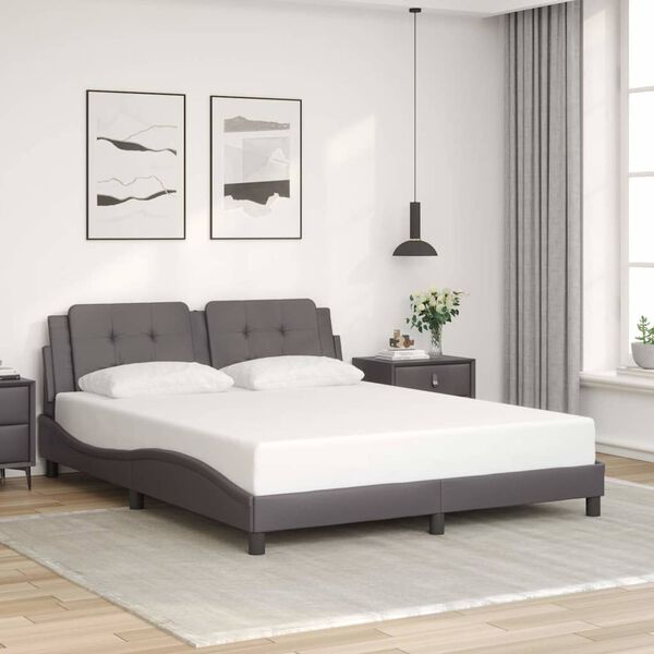 vidaXL Cadre de lit sans matelas Zadar gris 160x200 cm similicuir