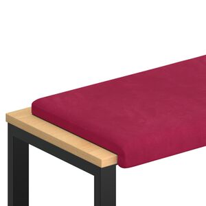 vidaXL Coussin de banc Velours Bordeaux Profondeur 35 cm