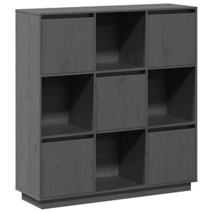 vidaXL Buffet Gris 110,5x35x117 cm Bois massif de pin