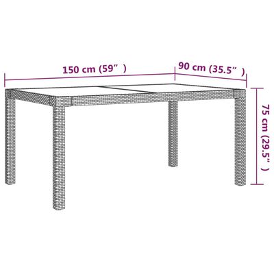 vidaXL Ensemble à manger d'extérieur 7pcs avec coussins Résine tressée