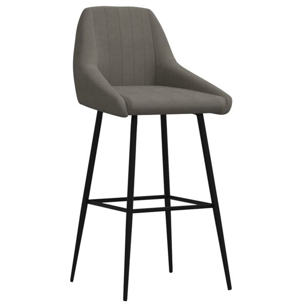 vidaXL Tabouret de bar Gris fonc&eacute; Velours