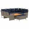 vidaXL Ensembles de meubles 7 pc Gris et bleu marine Rotin PE