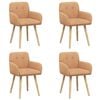 vidaXL Chaises de salle &agrave; manger 4 pc Boucl&eacute; Beige 59 x 57 x 85 cm