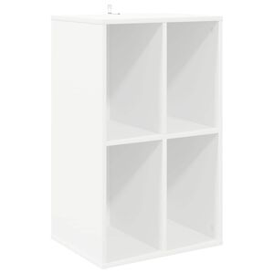 vidaXL Meuble &agrave; vinyles Blanc 44,5 x 36,5 x 74,5 cm Bois d'ing&eacute;nierie