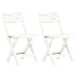 vidaXL Chaises pliantes, lot de 2, en plastique blanc