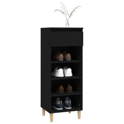 vidaXL Armoire à chaussures Noir 40x36x105 cm Bois d'ingénierie