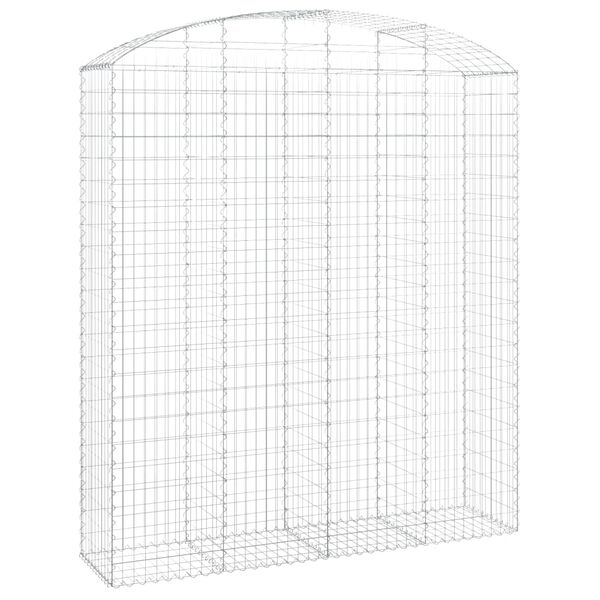 vidaXL Panier de gabions arqu&eacute; 200x50x220/240 cm Fer galvanis&eacute;