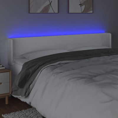 vidaXL Tête de lit à LED Blanc 163x16x78/88 cm Similicuir