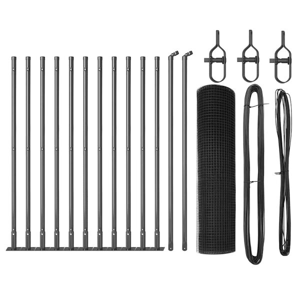 vidaXL Poteau de cl&ocirc;ture. Gris 25 x 0,4 m (maille 16 x 16 mm)