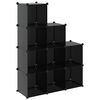 vidaXL Cubes de rangement 9 pcs Noir PP