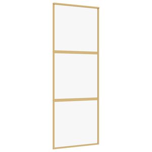 vidaXL Porte coulissante dor&eacute; 76x205 cm verre ESG clair et aluminium