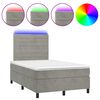 vidaXL Sommier &agrave; lattes de lit avec matelas LED gris clair 120x190 cm