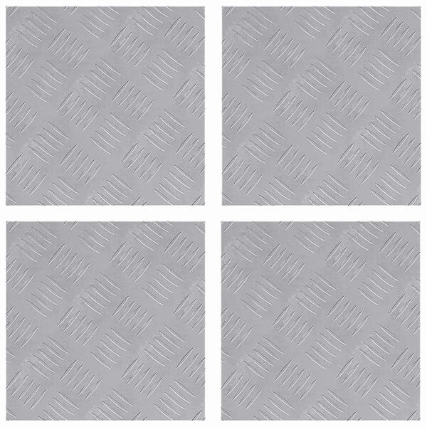 vidaXL Nez de marche Carr&eacute; 4 pcs Argent&eacute; 30 x 30 cm Aluminium