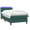 vidaXL Sommier &agrave; lattes de lit et matelas et LED vert fonc&eacute; 90x220 cm velours