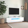 vidaXL Meuble TV avec lumi&egrave;res LED blanc 160x35x40 cm