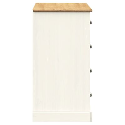 vidaXL Buffet avec tiroirs VIGO 113x40x75 cm blanc bois massif de pin