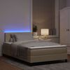 vidaXL Lit &agrave; ressorts avec matelas avec LED Cr&egrave;me 120 x 190 cm tissu