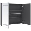 vidaXL Armoire de salle de bain à miroir LED Gris brillant 80x12x68 cm