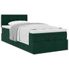 vidaXL Cadre de lit ottoman avec matelas vert fonc&eacute; 90x190 cm velours