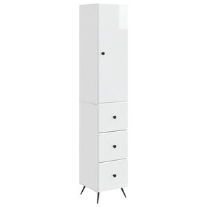 vidaXL Ensemble de Meubles 2 pcs Blanc brillant 34,5 x 34,5 x 90 cm