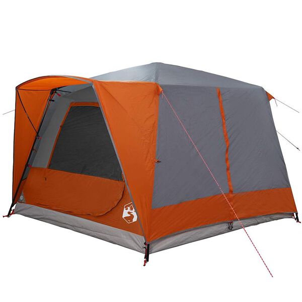vidaXL Tente Cabane avec toit Gris et orange 400 x 350 x 212 cm