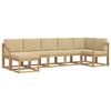 vidaXL Ensemble de canap&eacute;s d'ext&eacute;rieur 7 pc Blanc et Beige Polyester