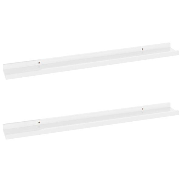 vidaXL Étagères murales 2 pcs Blanc brillant 80x9x3 cm