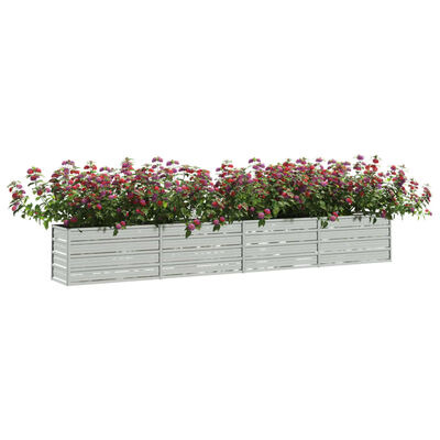 vidaXL Lit surélevé de jardin 320x40x45 cm Acier galvanisé Argenté