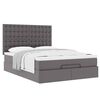 VidaXL Cadre de lit ottoman avec matelas gris 140x190 cm similicuir