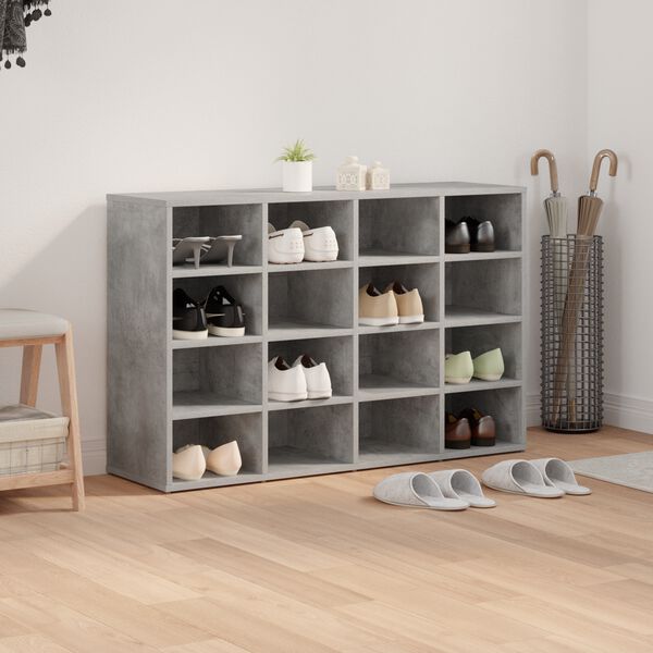 vidaXL Cabinet &agrave; chaussures avec &eacute;tag&egrave;re Gris b&eacute;ton 103 x 30 x 67 cm