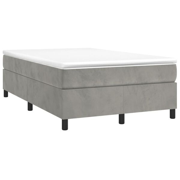 vidaXL Sommier &agrave; lattes de lit et matelas gris clair 120x190cm velours