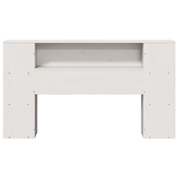 vidaXL T&ecirc;te de lit avec rangement blanc 140 cm bois massif de pin